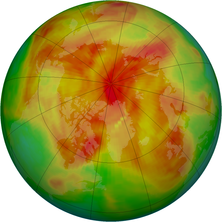 Arctic ozone map for 22 April 1986